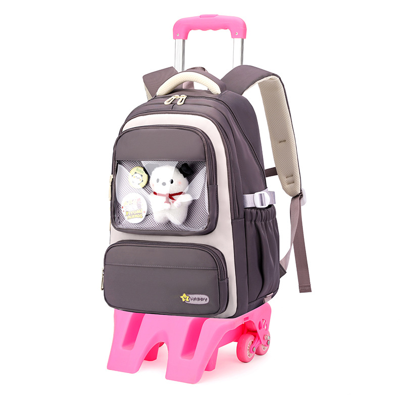 Mochila de tracción de peces naturales para estudiantes de primaria de grado 3 - 6 estudiantes de secundaria de gran capacidad pueden subir escaleras para desmontar la tracción del estudiante