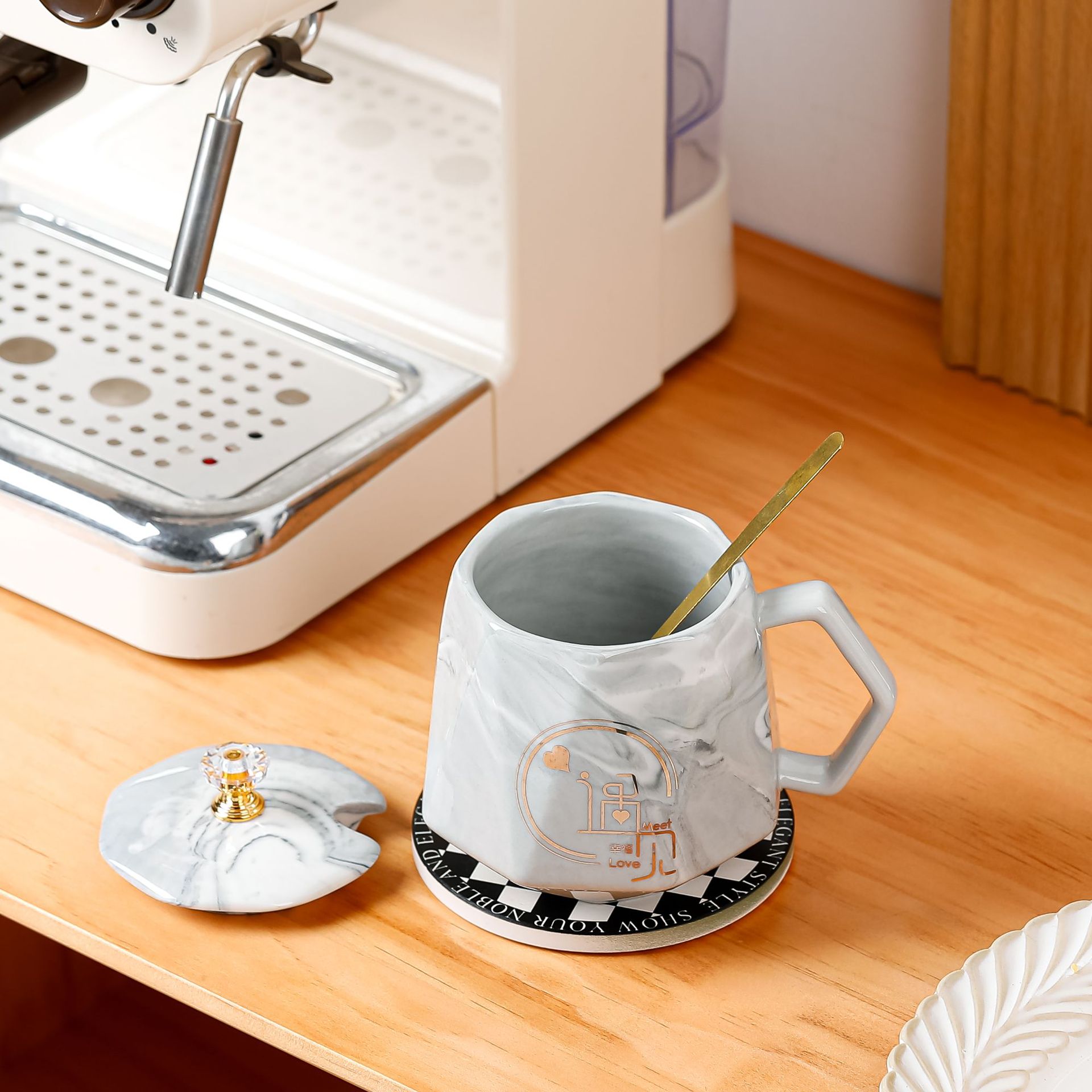 Taza de cerámica creativa, taza de oficina, taza de alto valor, taza de negocio, taza de marca de alta calidad, regalo de mano