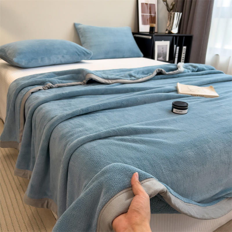 Sábanas de tercife de leche con tercife de invierno calentamiento de brida de coral sola manta de una persona