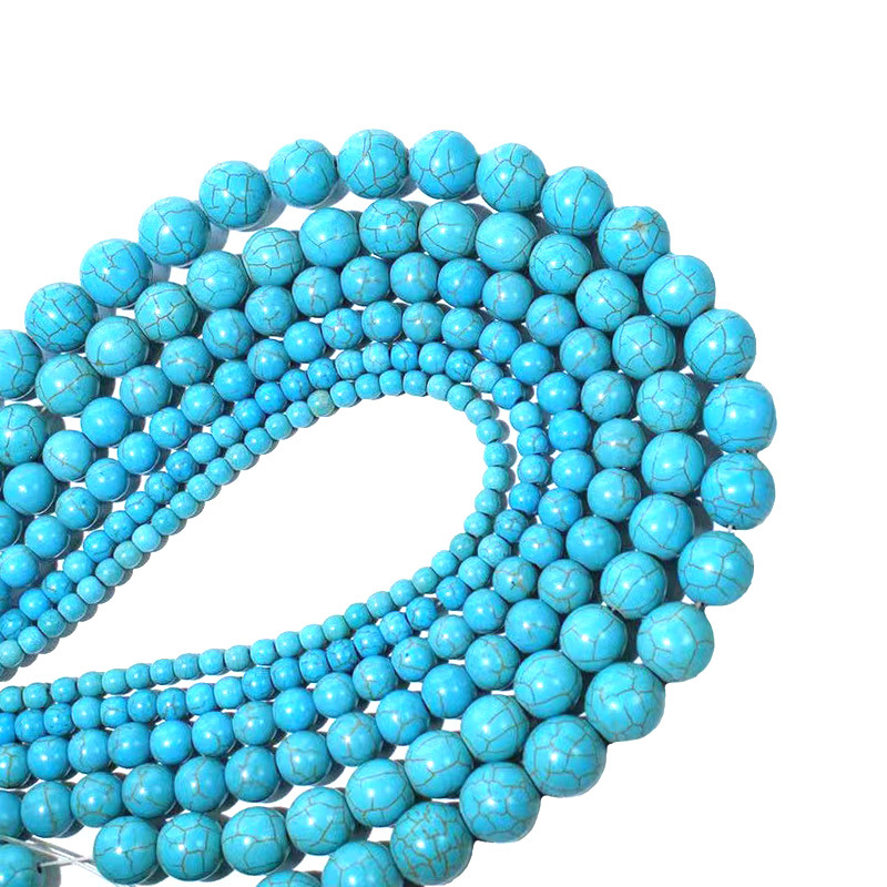 synthesized turquoise round beads