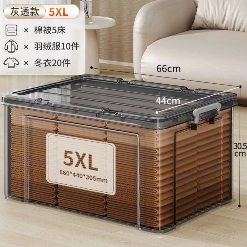 衣服玩具整理箱大容量透明收纳箱塑料收纳盒零食后备储物箱子|undefined