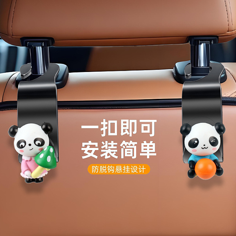 Gancho para coche, almacenamiento trasero multifuncional para coche, lindo coche de dibujos animados, asiento delantero, trasero, gancho de almacenamiento
