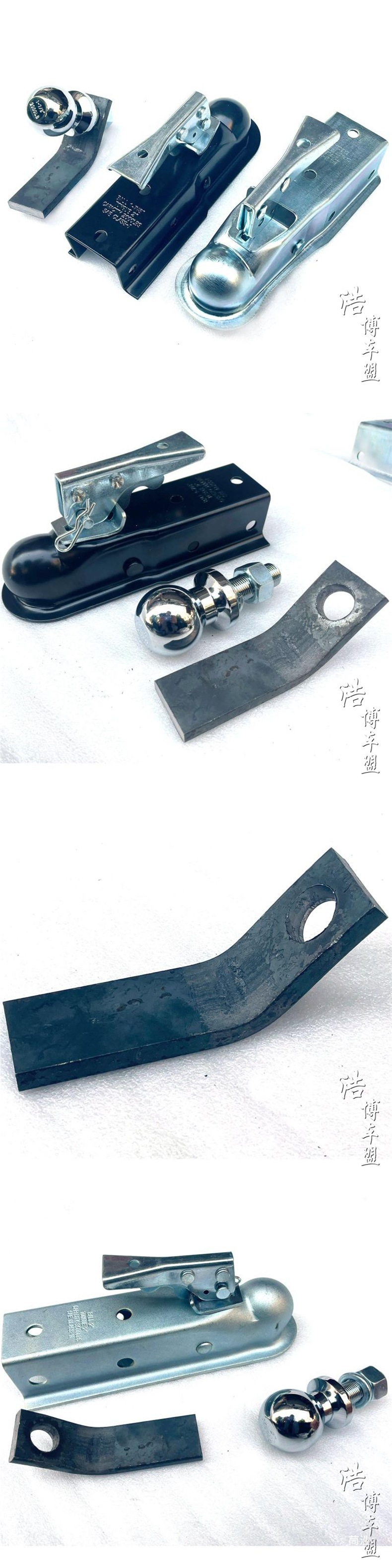 DIY modification parts for four-wheel beach cruisers and go-karts: trailer hitch, trailer frame, and ball joint