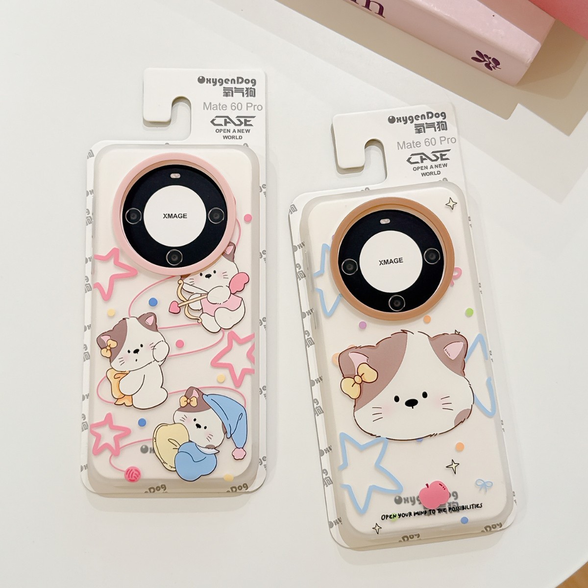 New fashion brand oxygen dog soft color cute ding-dang cat for Huawei mate60Pro/70 phone case P70
