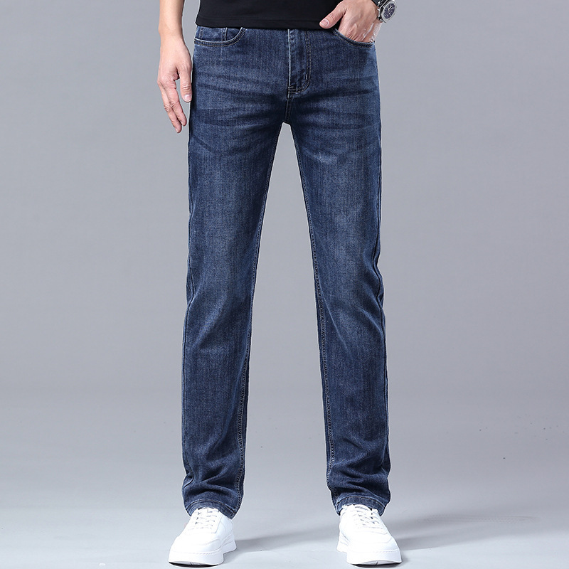 Men's Straight-Leg Jeans 2025 Spring and Autumn Wear-Resistant Versatile Men's Trousers New Wrinkle-Free Men's Casual Pants