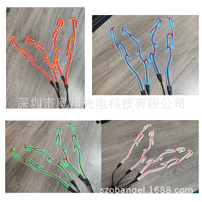 Motuoche Glowing Helmet EL Luminous Strip Motorcycle Helmet (Auto Parts and Accessories) - red