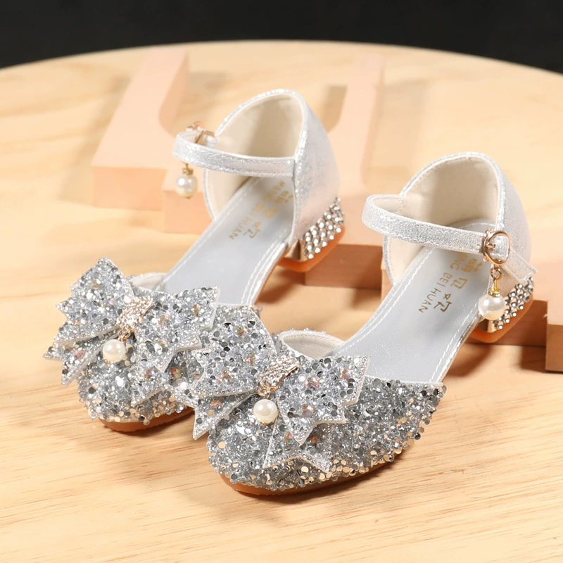 Новые детские туфли на высоком каблуке хрустальные туфли для фортепиано