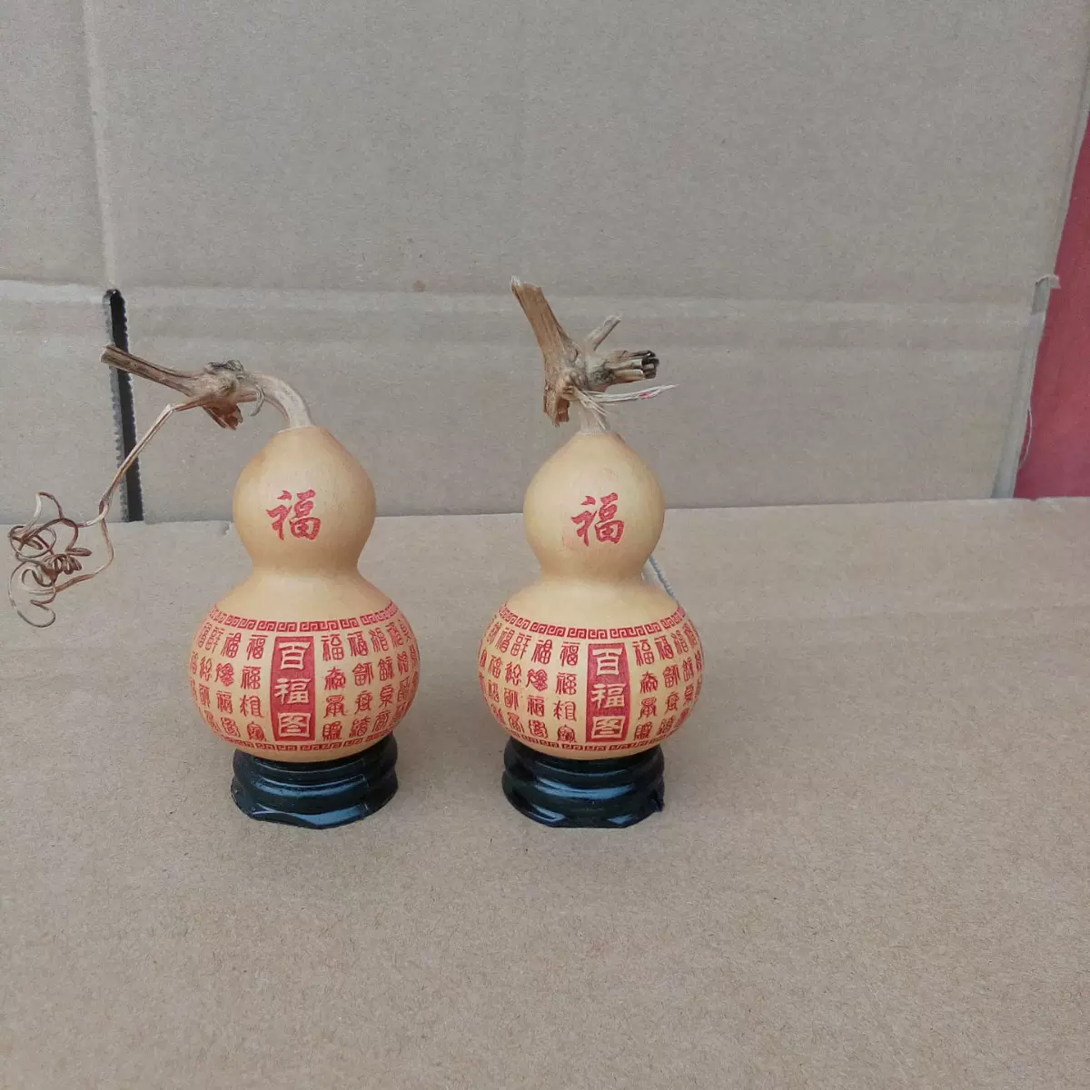 美国百福葫芦 激光雕刻图案 5-7厘米 文玩把玩 天然葫芦