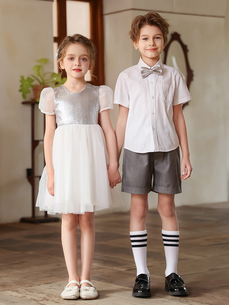 Uniforme de actuación del coro de niños del día de junio, foto de graduación de jardín de infantes, ropa de actuación, vestido de baile de recitación de poesía de escuela primaria y secundaria