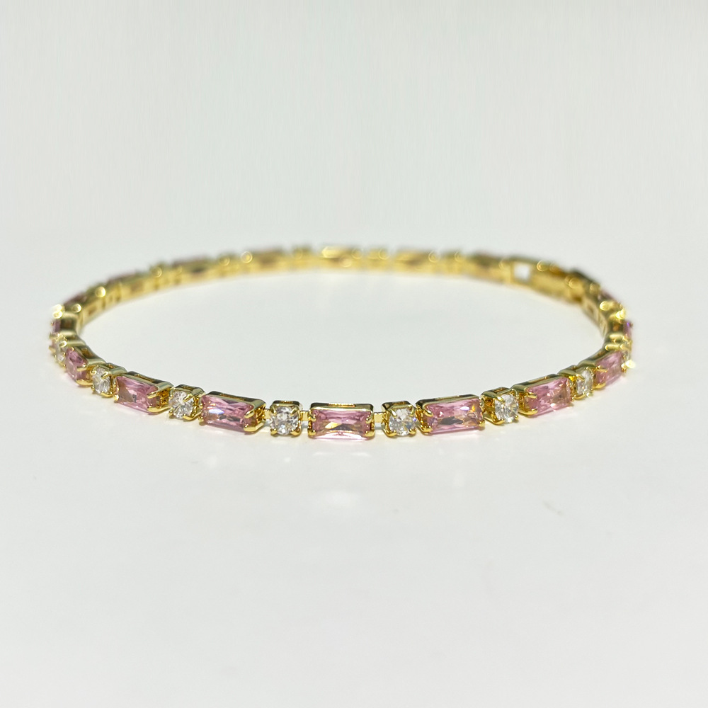 5g Weight Copper Pendant Material Zircon Inlay Material Bracelets Classification Copper Chain Material 1 Piece Quantity Holiday, Travel, Daily Occasion Copper Material Geometric Pattern Women's Gender Plating Design Casual, Simple Style, Streetwear Style Copper Plating Geometric Zircon Bracelets 12