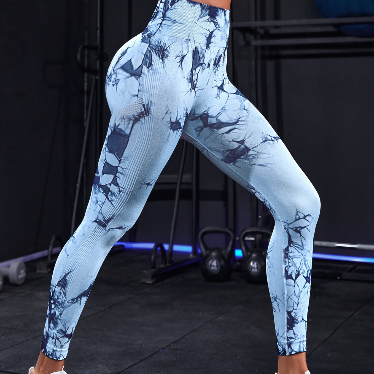 High Waist Butt Lifting Yoga Leggings, Tie-Dye Athletic Pants For Women, Sexy Peach Hip Slimming Sportswear_voghion.com