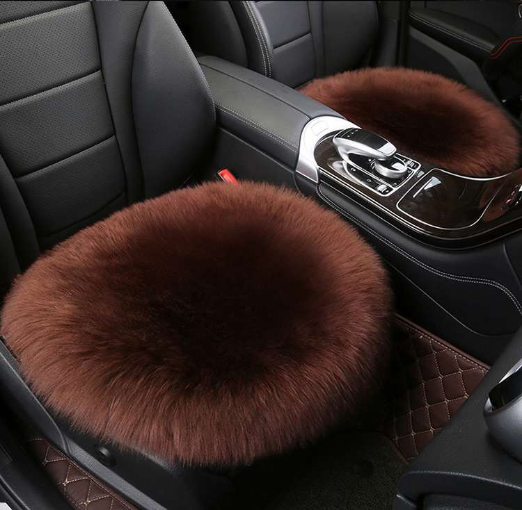Car Winter Cushion Plush Cushion Three-piece Set Thickened Warm Fur Non-slip Integrated General Motors Cushion