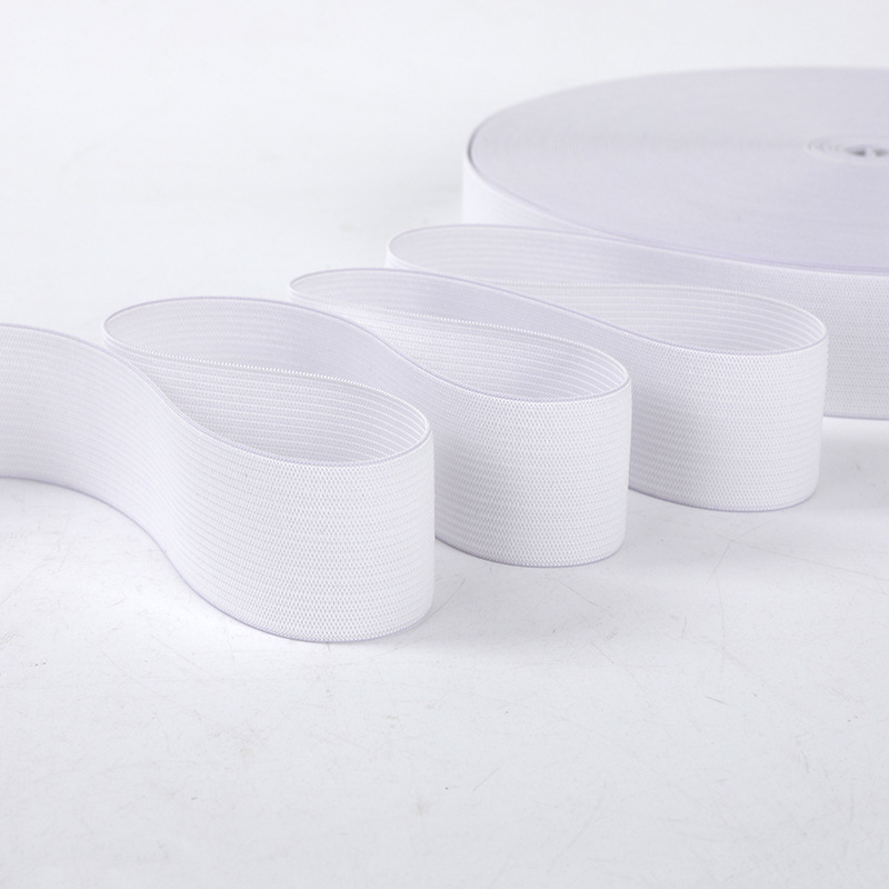 黑白现货钩编宽松紧带裤腰服装辅料下摆裤脚口绑带勾边