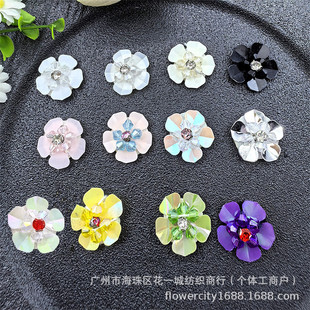 in stock Mobile Phone Case Clothing Accessories Accessories Hand-stitched Sequin Flower Decoration Patch Hair Accessories Clothing 2cm Five-petal Corsage