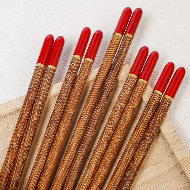 Palillos de madera de ala de pollo, palillos de madera maciza para el hogar, sin pintura, sin cera, comida, una persona, palillos, imitación, jade, regalos, palillos al por mayor