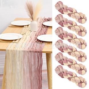 Amazon tie-dye gradient ruffled tablecloth tablecloth bohemian wedding party decoration tablecloth factory supply