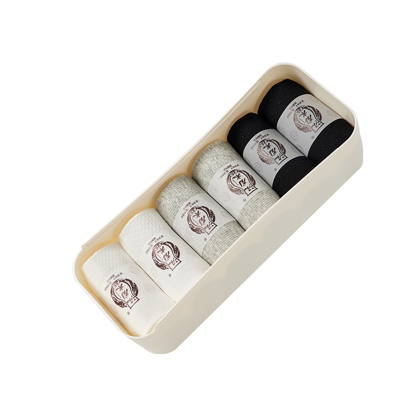 Desodorante antibacteriano calcetines primavera y otoño Four Seasons caja de regalo de los hombres de color sólido transpirable algodón absorbente de sudor suave cómodo calcetines de media pantorrilla moda