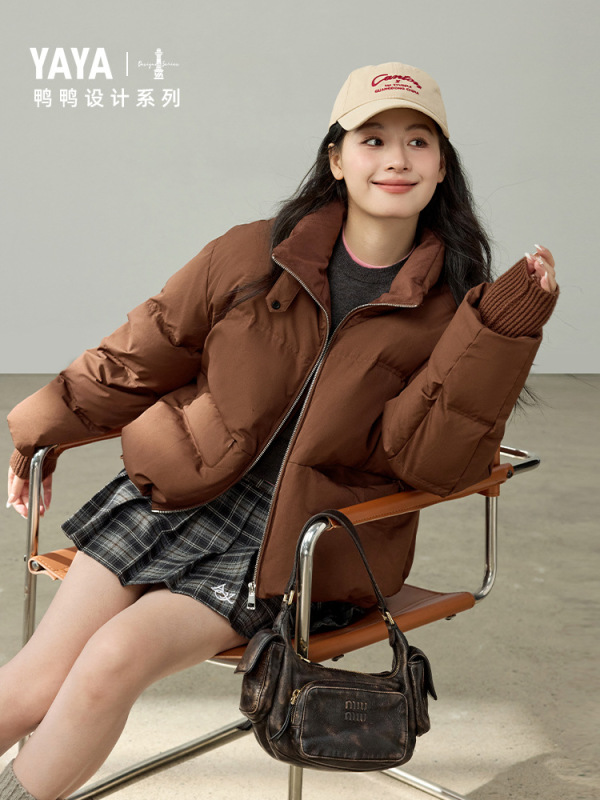[Designer Series] down Jacket Women's 2025 Winter New Stand Collar Short Loose Casual Jacket F
