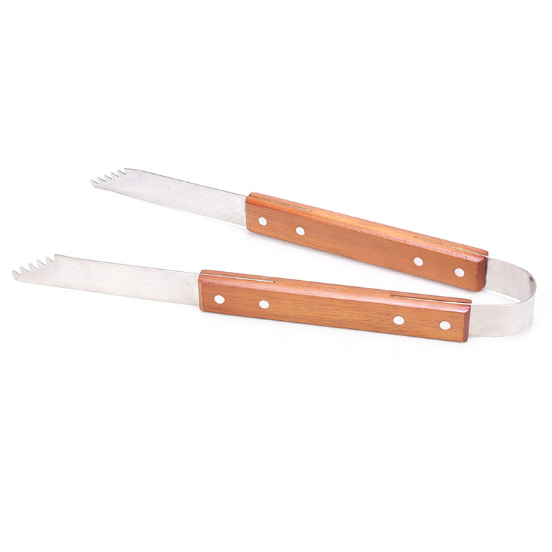 [Fuente de la fábrica] de acero inoxidable mango de madera juego de barbacoa traje conjunto de 3 piezas combinación barbacoa tenedor barbacoa pala