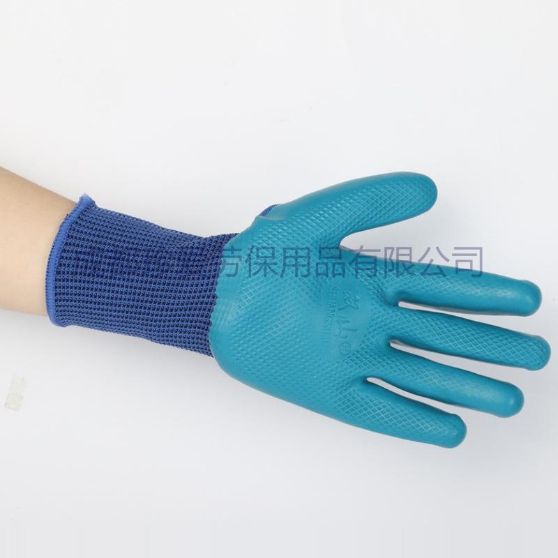 宝中宝优耐宝压纹手套防滑耐磨12/包加厚透气乳胶工地舒适手套