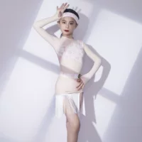 GTYDANCE2024 новый осенний и зимний латинский танцевальный костюм для девочек премиум-класса с длинными рукавами для упражнений костюм юбка с кисточкой