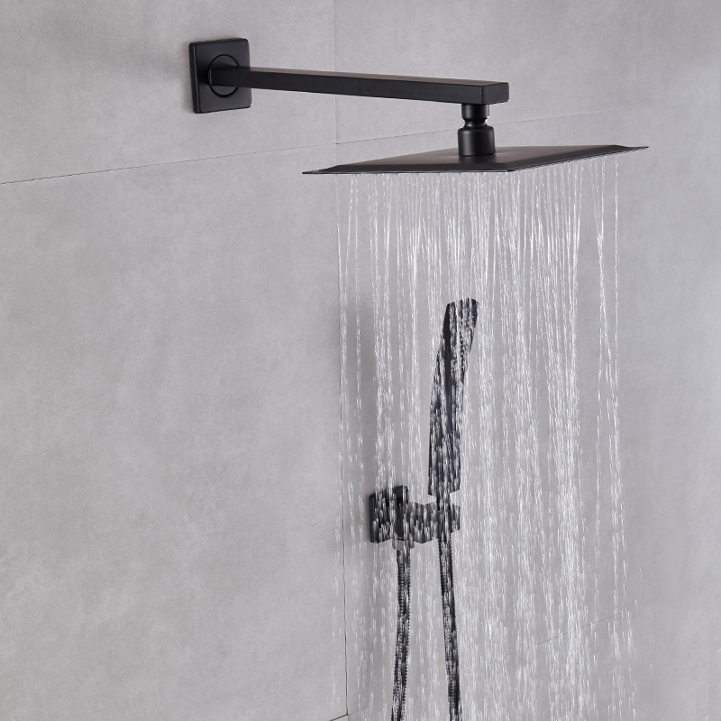 Juego de ducha oculta, ducha de prueba incrustada en hotel de ingeniería, ducha de baño para el hogar, rociador superior de acero inoxidable