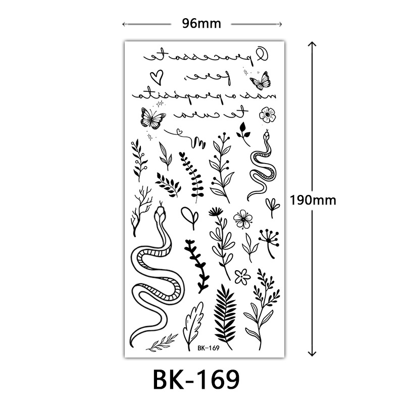 Tatuaje Temporal de Flores Boceto de Papel de Transferencia al Agua, Impresión por Transferencia de Agua, para Cuerpo image 175