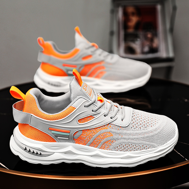 男鞋夏季透氣飛織網面運動鞋男款軟底輕便網鞋夏天跑步休閒旅遊鞋