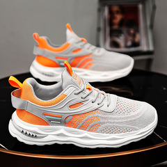 男鞋夏季透氣飛織網面運動鞋男款軟底輕便網鞋夏天跑步休閒旅遊鞋