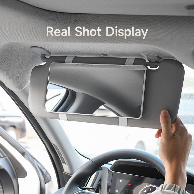 Cross-Border Led Light Three-Color Adjustable Makeup Mirror with Light for Car Interior, High-Definition Sun Visor, Passenger Side Makeup Mirror, Rearview Mirror