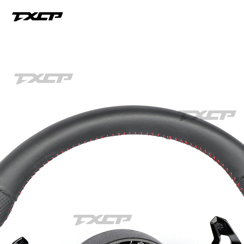 Suitable for Audi A3A4A5A6A7A8Q5Q7 modified R8 genuine leather flat-bottom steering wheel with one-touch start valve assembly