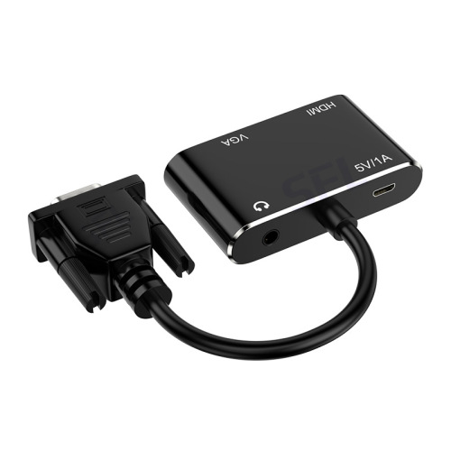 VGA to HDMI VGA with audio and power supply, same display and same frequency converter, VGA to HDMI four-in-one adapter cable