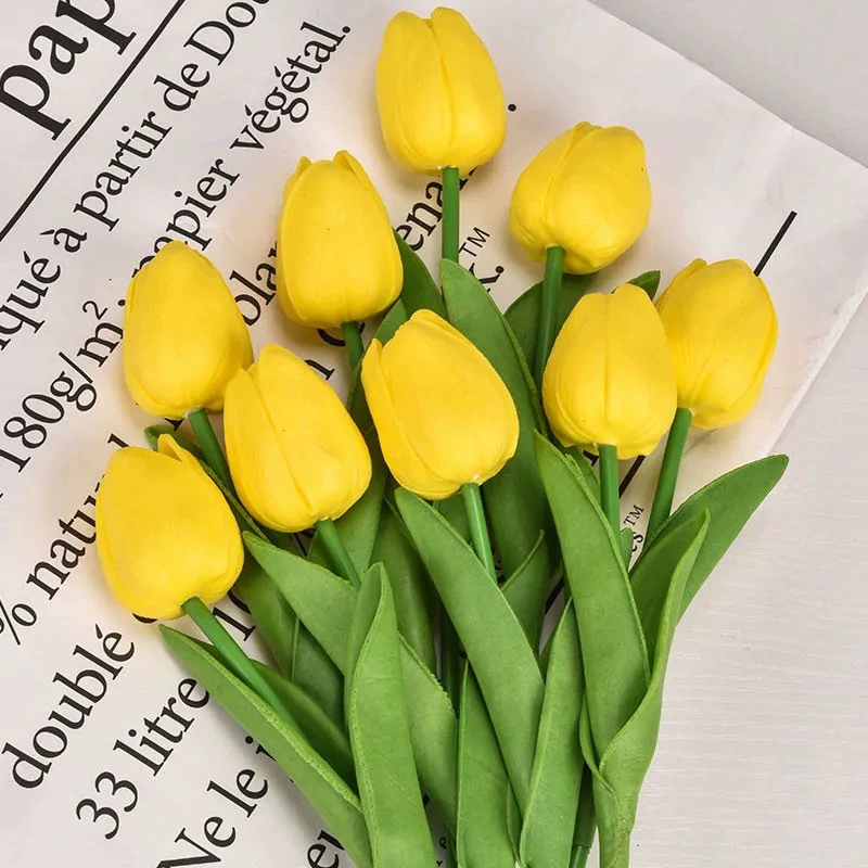 Искусственный тюльпан (Tulip) 10 г, пластиковый декоративный букет — разнообразные цвета
