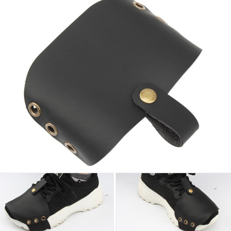 跨境摩托车骑行打档鞋保护套 档位护鞋套 皮革摩托车挂挡护鞋皮套
