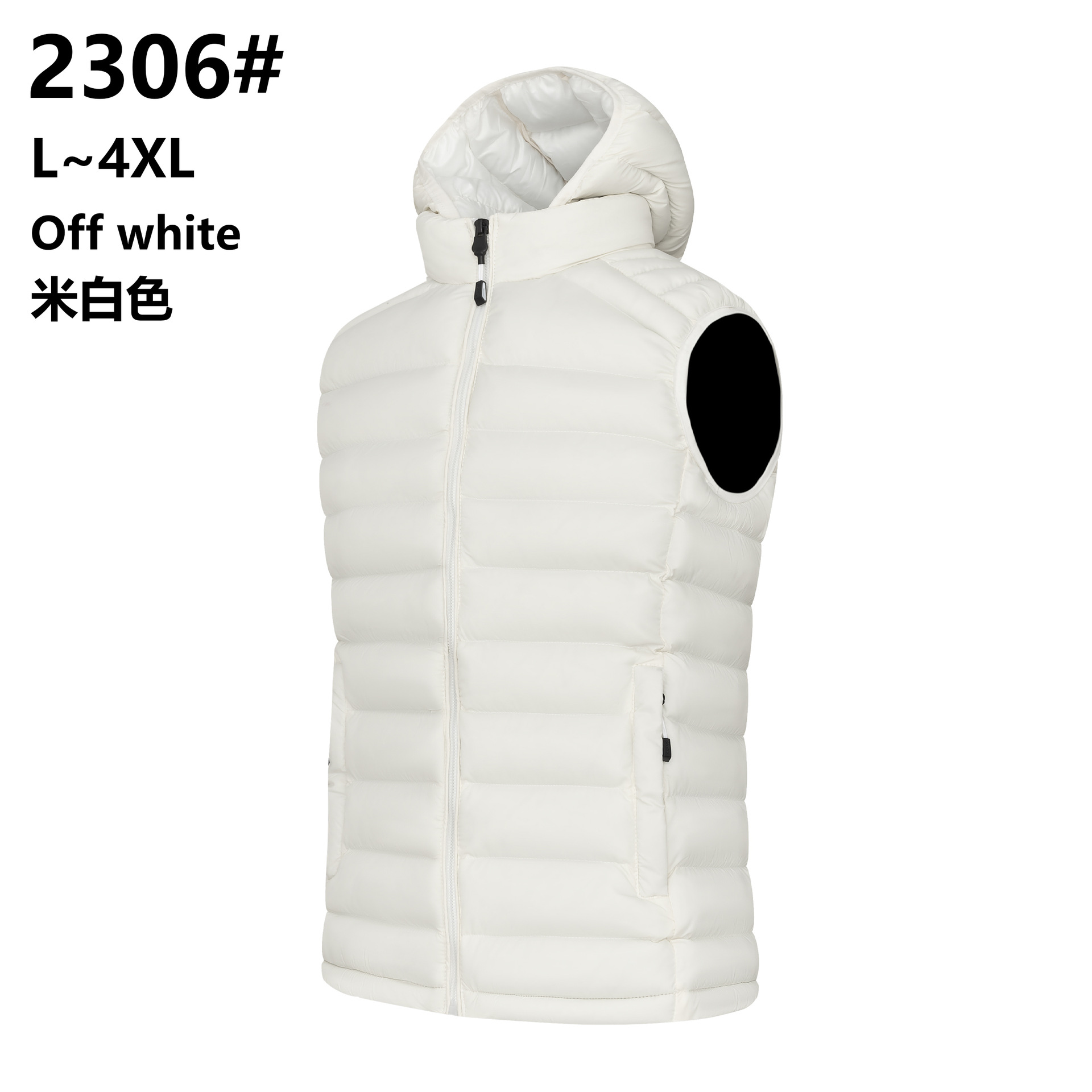 2023 nuevo chaleco de los hombres transfronteriza Venta caliente Chaleco de algodón más tamaño chaleco otoño e invierno abrigo de los hombres con capucha logotipo forrado de lana