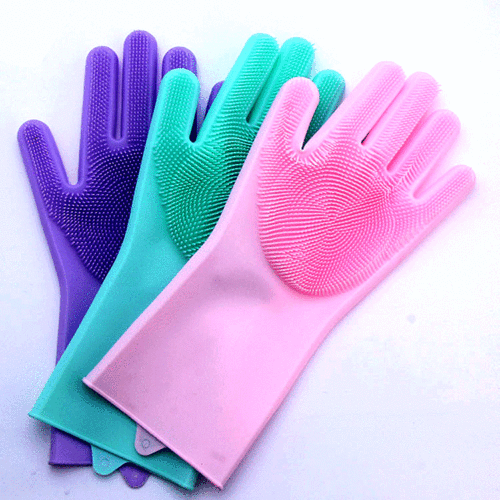Pet dog cat bathing gloves brush silicone gloves dishwasher silicone kitchen cleaning multi-purpose gloves