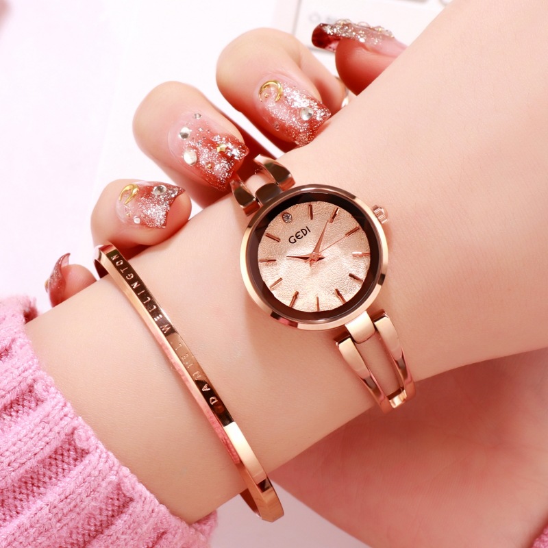 Godi placa pequeña exquisita aleación reloj mujer MEDIADOS DE-antiguo simple elegante correa delgada pequeño reloj de cuarzo de alta calidad