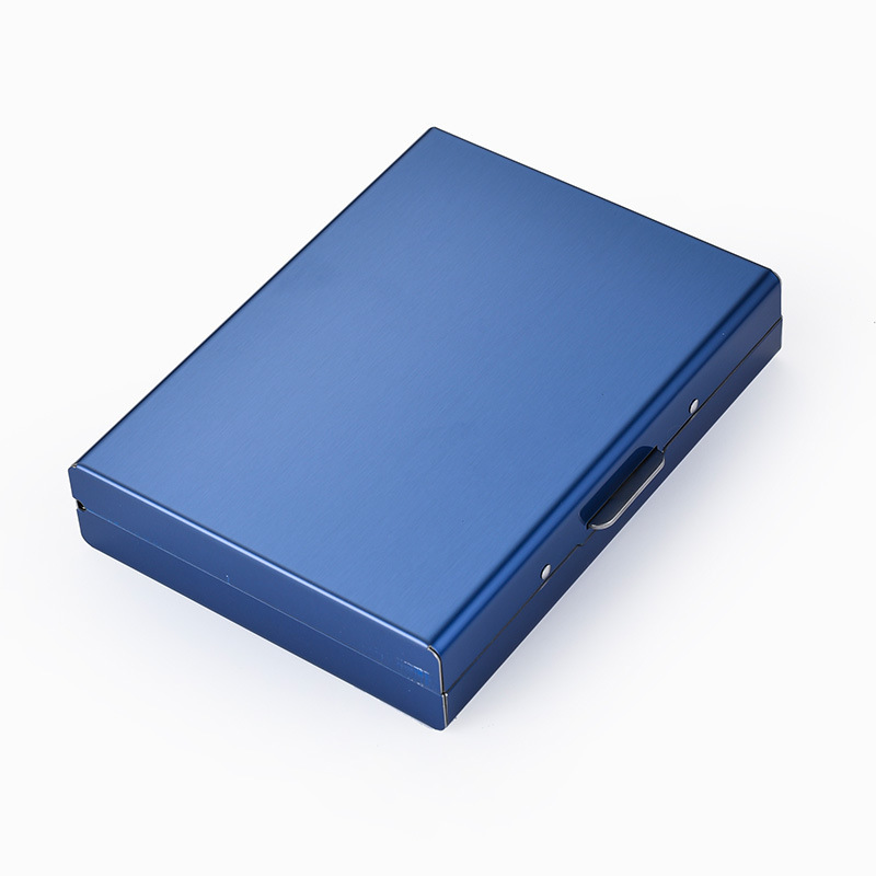 Caja de tarjeta de crédito de acero inoxidable de metal anti-Órgano magnético titular de la tarjeta posición multi-Tarjeta titular de la tarjeta de visita anti-robo de cepillo función de protección