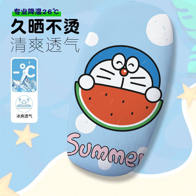 Classic Cute Cartoon Series Themed Electric Vehicle Seat Cushion Cover, Summer Heat-Insulating and Breathable Seat Cover, Electric Vehicle Seat Cushion