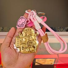 足金招财猫财神挂件黄金手机挂链钥匙扣包包挂件活动送礼促销品