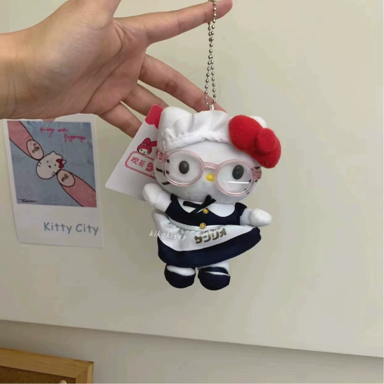 Hello Kitty, милые очки для учащихся начальной школы, кукла, аксессуар для рюкзака, подвеска