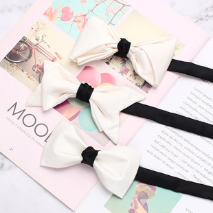 Leier men's white bow tie business fashion retro double-layer bow tie shirt suit banquet accessories bow tie in stock