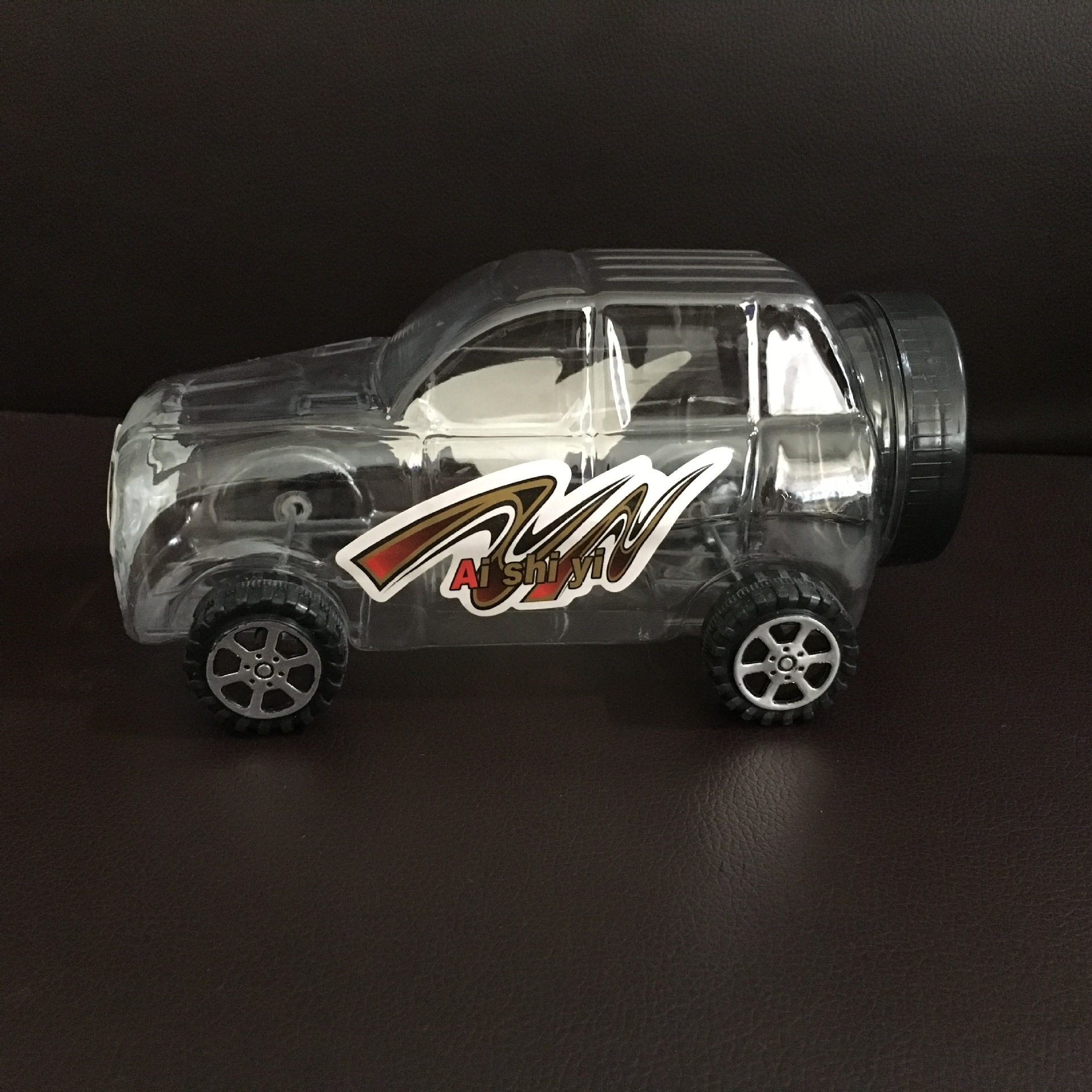 创意卡通汽车型塑料透明食品包装盒瓶子 小汽车糖果罐 pet