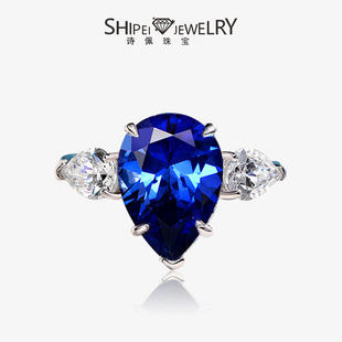 Shipei Wish New European and American Water Drop 10*14 White Golden-Plated High Carbon Diamond 6 Carat Cross-Border Hot Sale Dropshipping