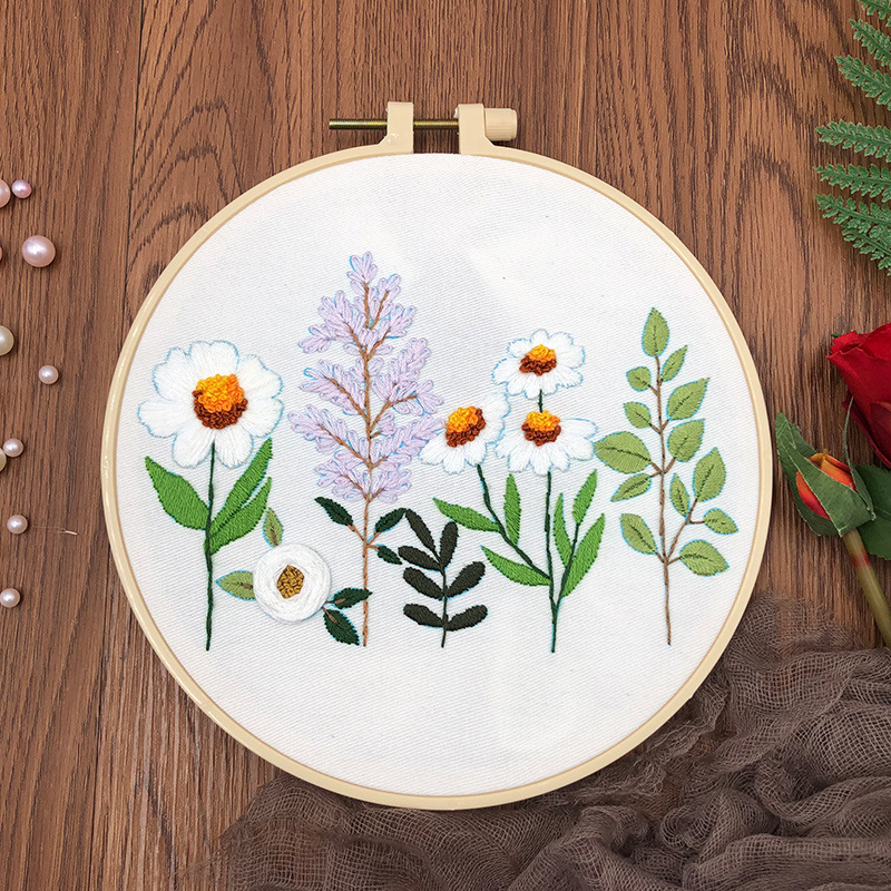 Original-Nuevo bordado DIY flor hecha a mano material de tela paquete conjunto fabricante creativo en stock con tutorial