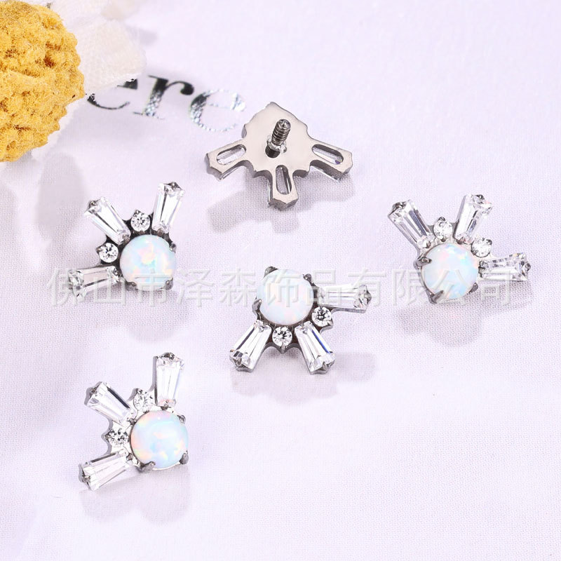 Labret stud lip piercing jewelry styling detail