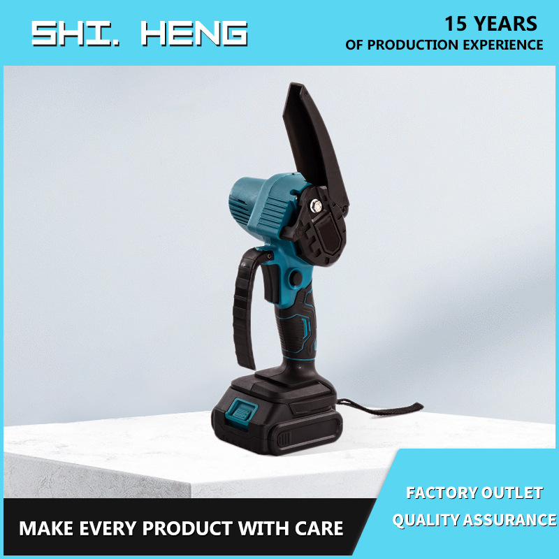 充电式锂木工迷你电锯锂电锯家用单手锯户外伐木电动锯无线电链锯