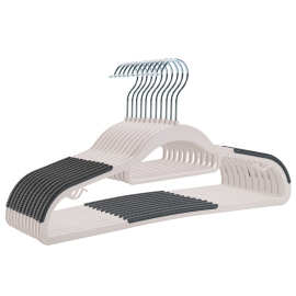 家用晾衣架挂衣衣橱无痕防滑衣服架防衣柜肩角双位批发干湿两用