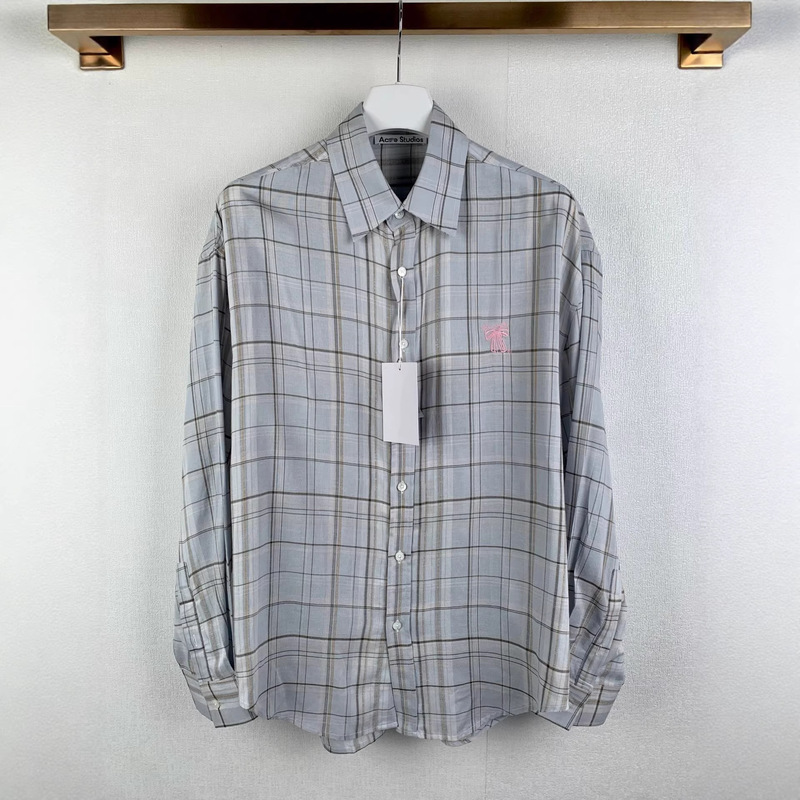 Correct Version High-Quality Ac Brand Shirt with Long Sleeves, Unique Design, Loose Fit, Versatile Shirt, Base Layer Top, Plaid Correct Version High-Quality Ac Brand Shirt with Long Sleeves, Unique Design, Loose Fit, Versatile Shirt, Base Layer Top, Plaid