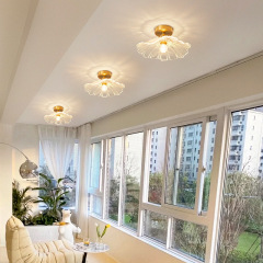 Lotus Leaf Entrance Hall Light: Sleek, Luxurious Glass Design for Simple Aisles and Corridors—A Japanese-Style, Creative, Personalized, Retro Lamp Perfect for Foyers and Balconies.